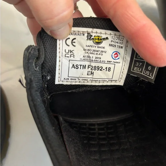 Dr. Martens 1461 Slip Resistant Black Leather Oxfords Cushion Sole Shoes Size 5 - Picture 8 of 11